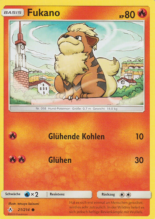 Pokemon Sonne&Mond Kräfte im Einklang - Fukano - 21/214 - Base
