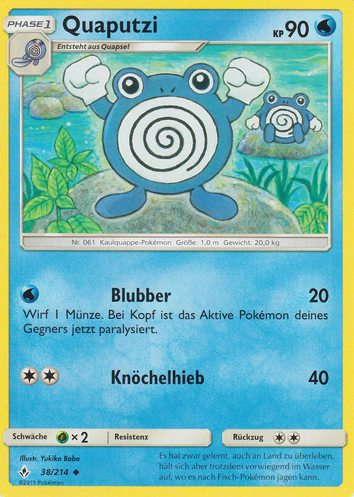 Pokemon Sonne&Mond Kräfte im Einklang - Quaputzi - 38/214 - Base