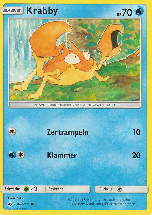 Pokemon Sonne&Mond Kräfte im Einklang - Krabby - 46/214 - Base
