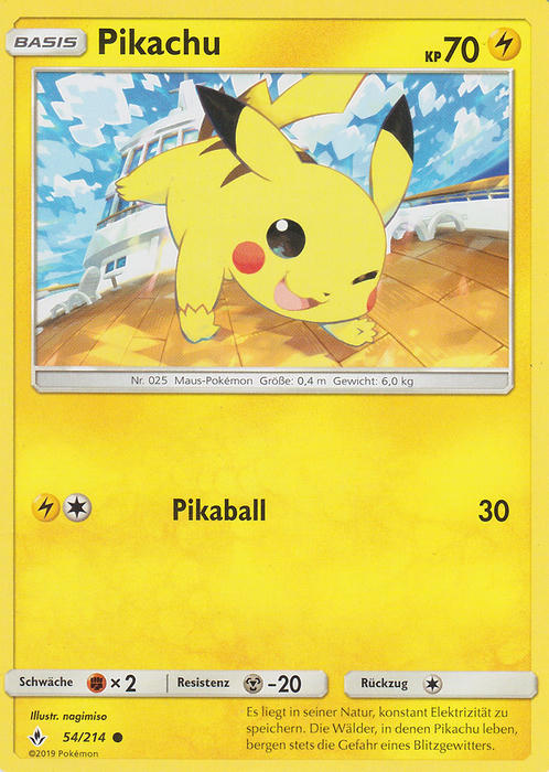 Pokemon Sonne&Mond Kräfte im Einklang - Pikachu - 54/214 - Base