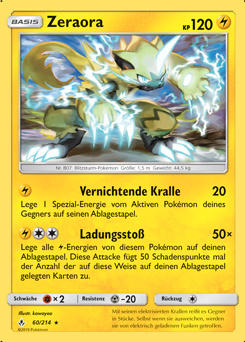Pokemon Sonne&Mond Kräfte im Einklang - Zeraora - 60/214 - Base
