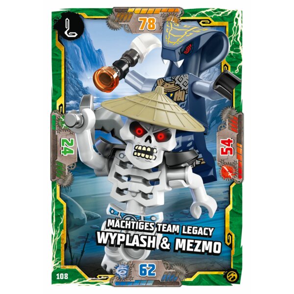 Blue Ocean LEGO Ninjago Serie 7 (2022) - 108 - Mächtiges Team Legacy Wyplash & Mezmo - Schurken Karte