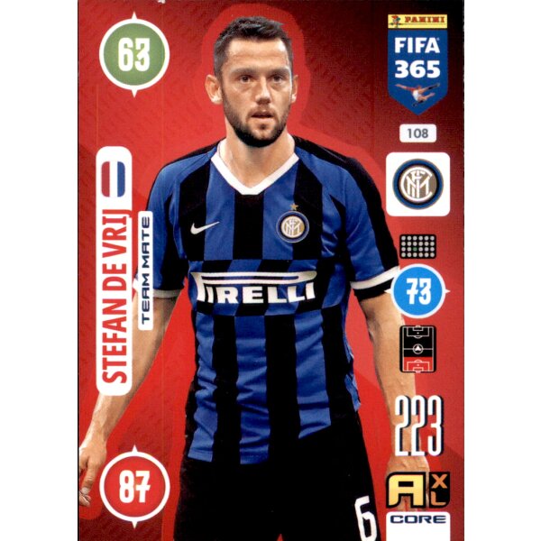 Panini FIFA 365 Adrenalyn XL 2021 - 108 - Stefan de Vrij - Team Mate