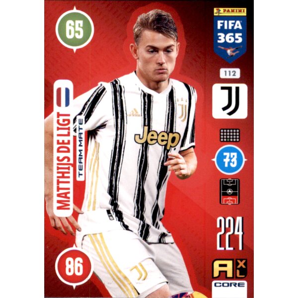 Panini FIFA 365 Adrenalyn XL 2021 - 112 - Matthijs de Ligt - Team Mate