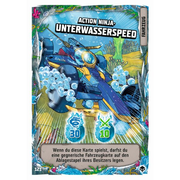 Blue Ocean LEGO Ninjago Serie 7 NEXT LEVEL (2022) - 121 - Action Ninja Unterwasserspeeder - Fahrzeugkarte