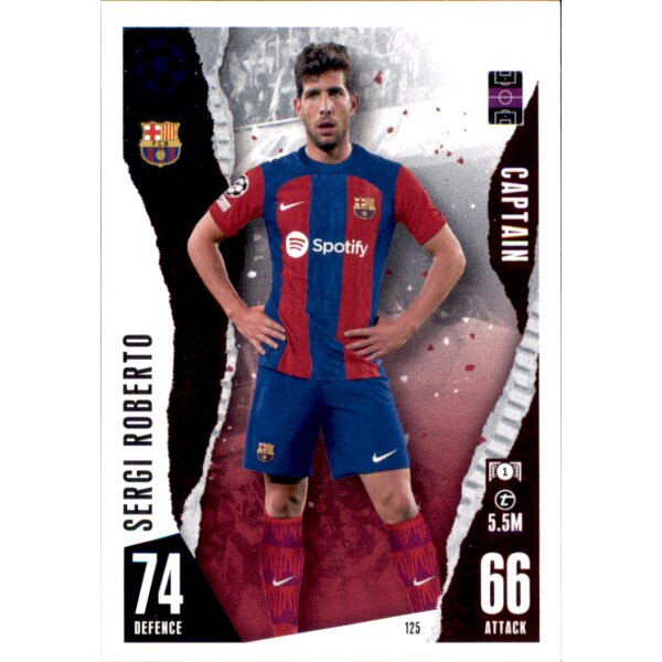 Topps Match Attax Champions League 2023/24 – 125 – Sergi Roberto – Captain