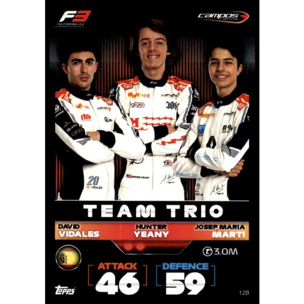 128 - Turbo Attax F1 2022 - F3 Team Trio - Campos Racing