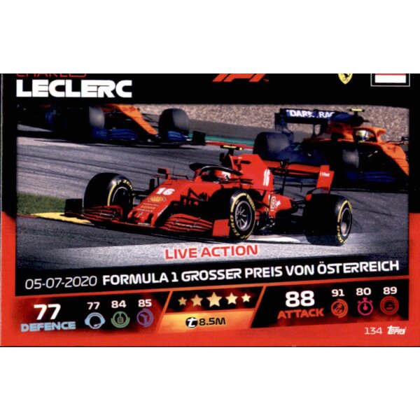 Topps Turbo Attax Formel 1 2021 - 134 - Charles Leclerc