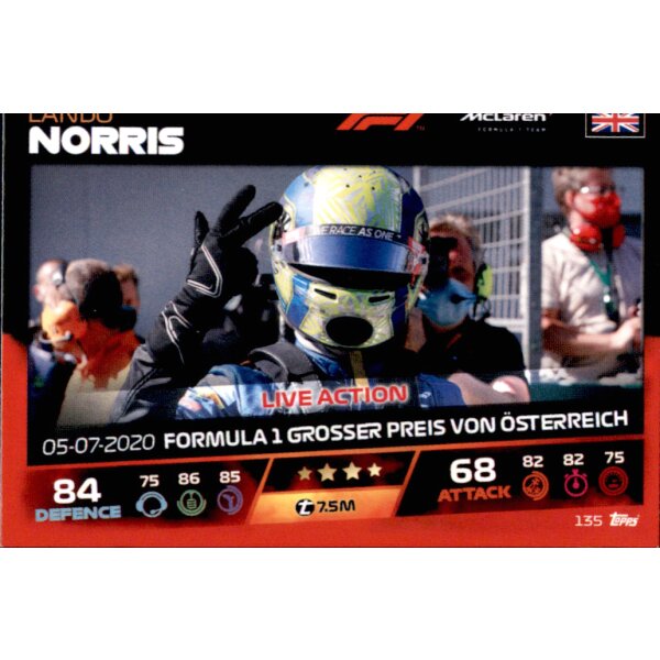Topps Turbo Attax Formel 1 2021 - 135 - Lando Norris