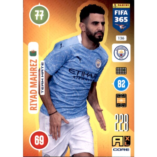 Panini FIFA 365 Adrenalyn XL 2021 - 136 - Riyad Mahrez - Team Mate