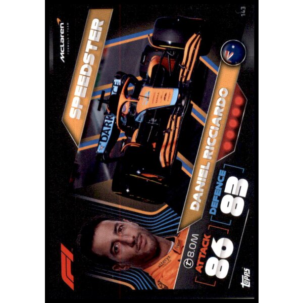 143 - Turbo Attax F1 2022 - Speedster - Daniel Ricciardo