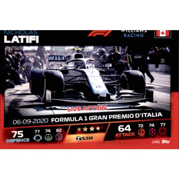 Topps Turbo Attax Formel 1 2021 - 146 - Nicholas Latifi