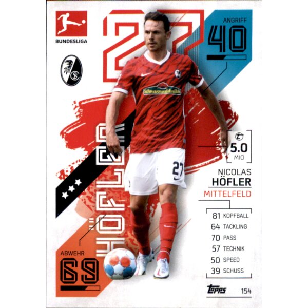 Topps Match Attax Bundesliga 2021/22 -  154 - Nicolas Höfler