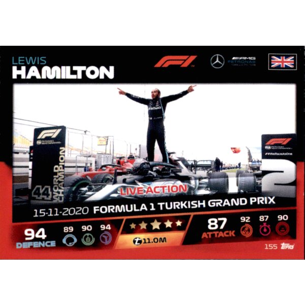 Topps Turbo Attax Formel 1 2021 - 155 - Lewis Hamilton