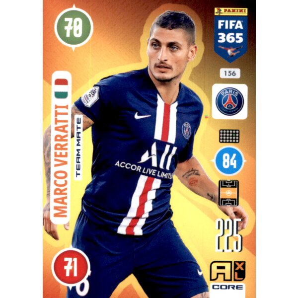 Panini FIFA 365 Adrenalyn XL 2021 - 156 - Marco Verratti - Team Mate