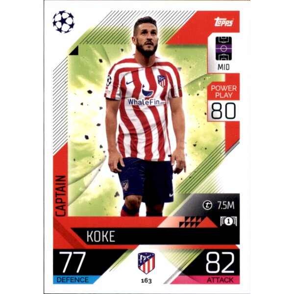 Topps Match Attax Champions League 2022/23 - 163 - Koke - Captain