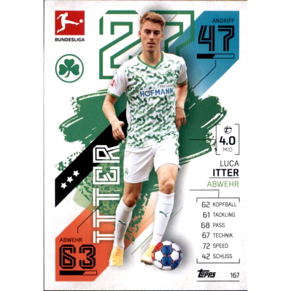 Topps Match Attax Bundesliga 2021/22 - 167 - Luca Itter