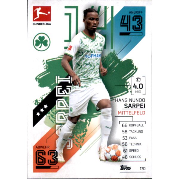 Topps Match Attax Bundesliga 2021/22 - 170 - Nunoo Sarpei