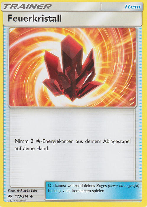 Pokemon Sonne&Mond Kräfte im Einklang - Feuerkristall - 173/214 - Base