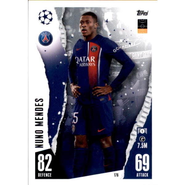 Topps Match Attax Champions League 2023/24 – 176 – Nuno Mendes