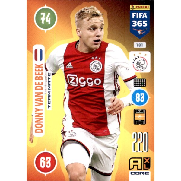 Panini FIFA 365 Adrenalyn XL 2021 - 181 - Donny van de Beek - Team Mate