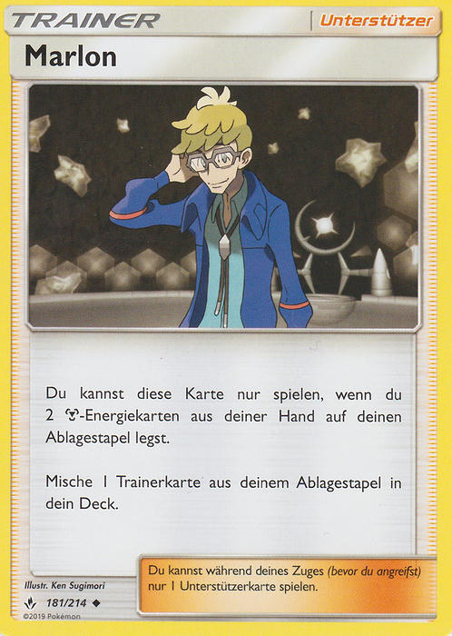 Pokemon Sonne&Mond Kräfte im Einklang - Marlon - 181/214 - Base