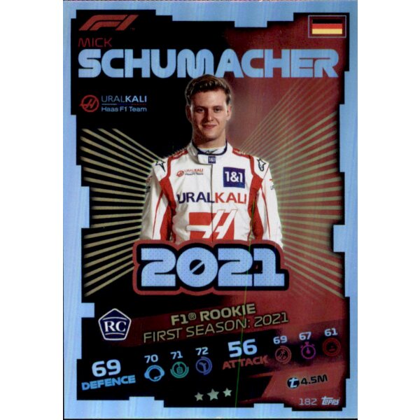 Topps Turbo Attax Formel 1 2021 - 182 - Mick Schumacher - Rainbow Karte
