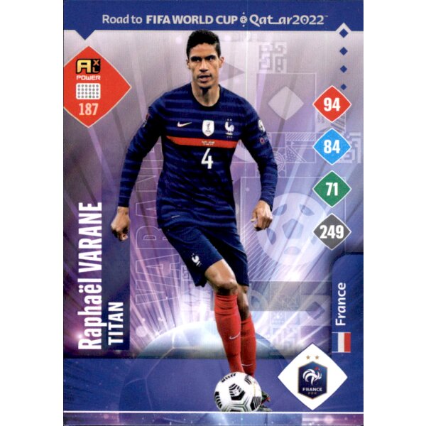 Panini Adrenalyn XL - Road to World Cup 2022 - 187 - Raphael Varane - Titan