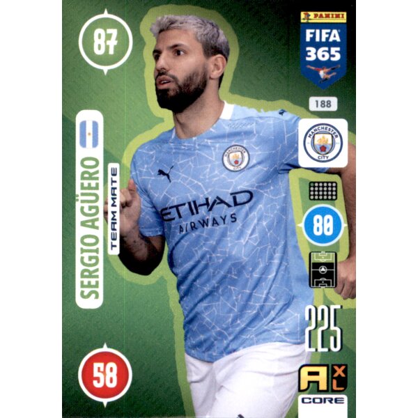 Panini FIFA 365 Adrenalyn XL 2021 - 188 - Sergio Agüero - Team Mate