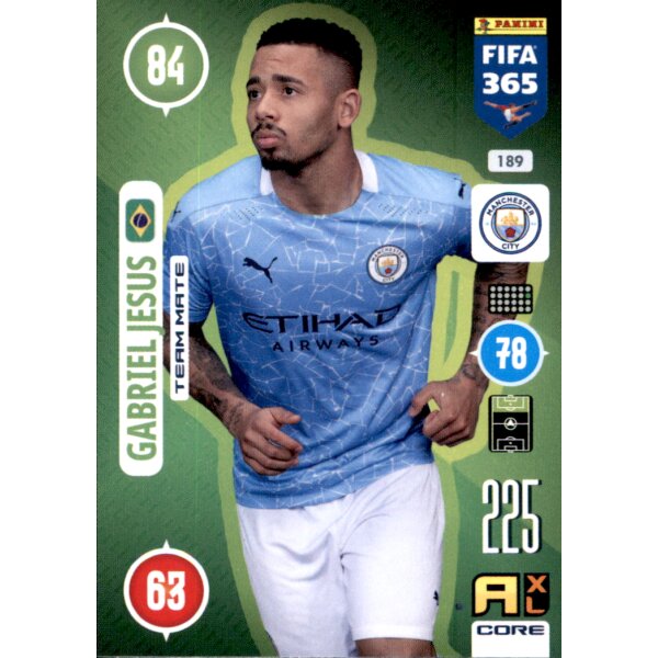 Panini FIFA 365 Adrenalyn XL 2021 - 189 - Gabriel Jesus - Team Mate