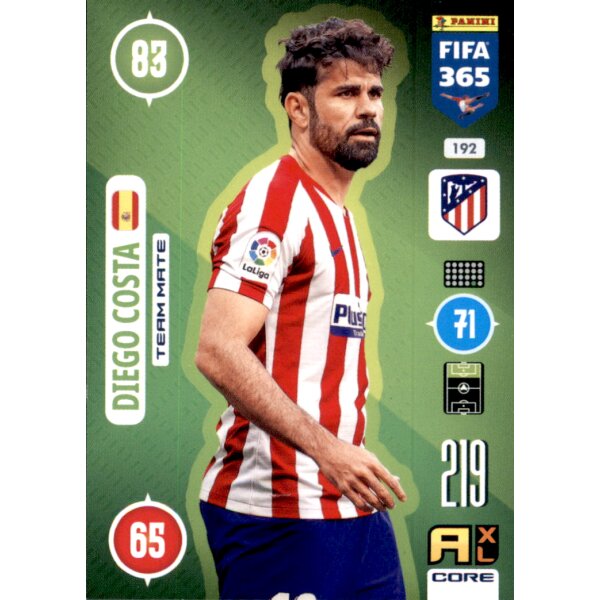 Panini FIFA 365 Adrenalyn XL 2021 - 192 - Diego Costa - Team Mate