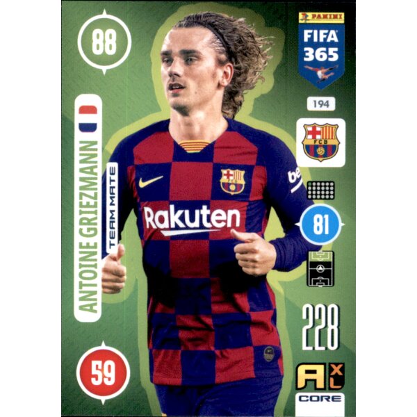 Panini FIFA 365 Adrenalyn XL 2021 -  194 - Antoine Griezmann - Team Mate