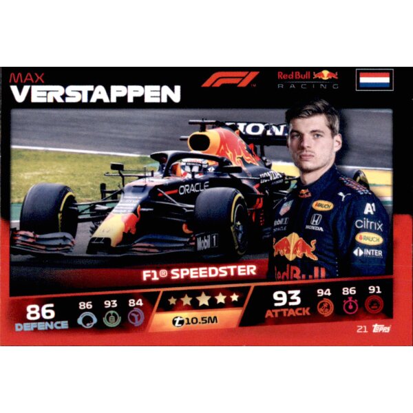 Topps Turbo Attax Formel 1 2021 -   21 - Max Verstappen