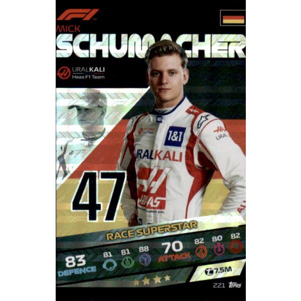 Topps Turbo Attax Formel 1 2021 - 221 - Mick Schumacher - Holo Karte