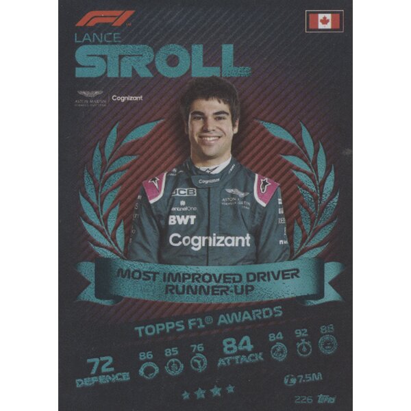 Topps Turbo Attax Formel 1 2021 -  226 - Lance Stoll - Mirror Foil