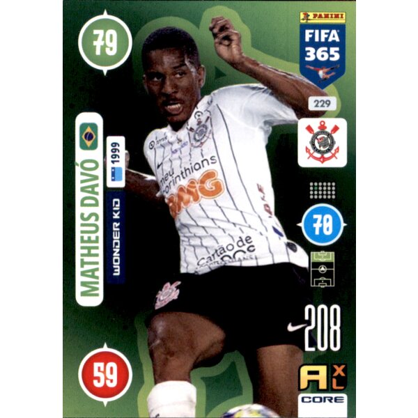 Panini FIFA 365 Adrenalyn XL 2021 - 229 - Matheus Davo - Wonder Kid