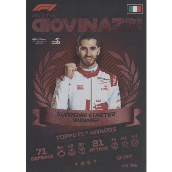 Topps Turbo Attax Formel 1 2021 - 231 - Antonio Giovinazzi - Mirror Foil