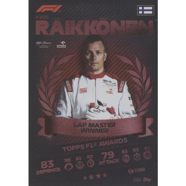 Topps Turbo Attax Formel 1 2021 - 233 - Kimi Räikkönen - Mirror Foil