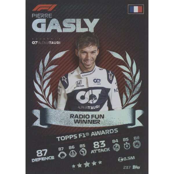 Topps Turbo Attax Formel 1 2021 - 237 - Pierre Gasly - Mirror Foil