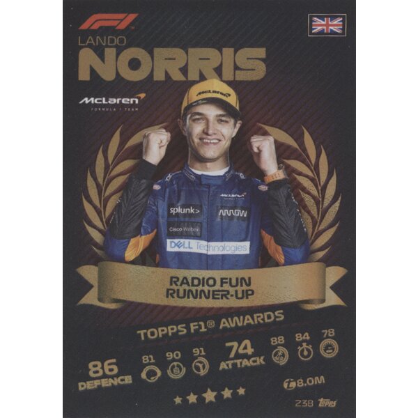 Topps Turbo Attax Formel 1 2021 - 238 - Lando Norris - Mirror Foil