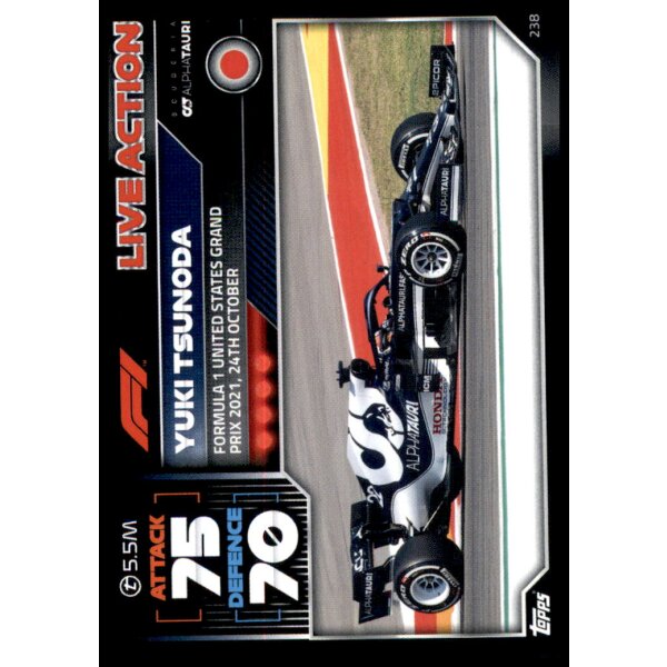 238 - Turbo Attax F1 2022 - Live Action - Yuki Tsunoda