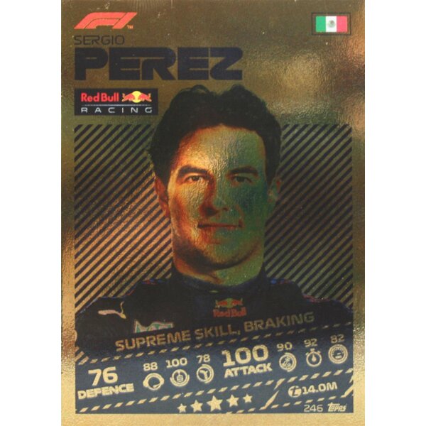 Topps Turbo Attax Formel 1 2021 - 246 - Sergio Perez - Mirror Foil Gold