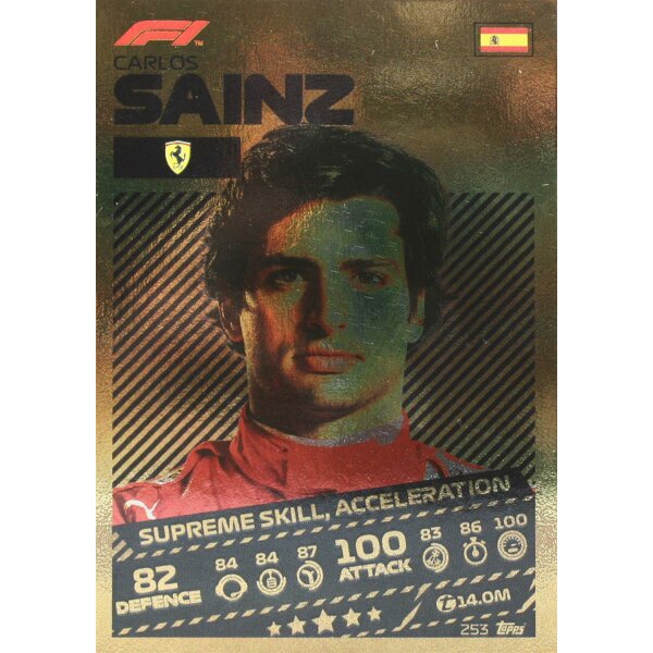 Topps Turbo Attax Formel 1 2021 - 253 - Carlos Sainz - Mirror Foil Gold