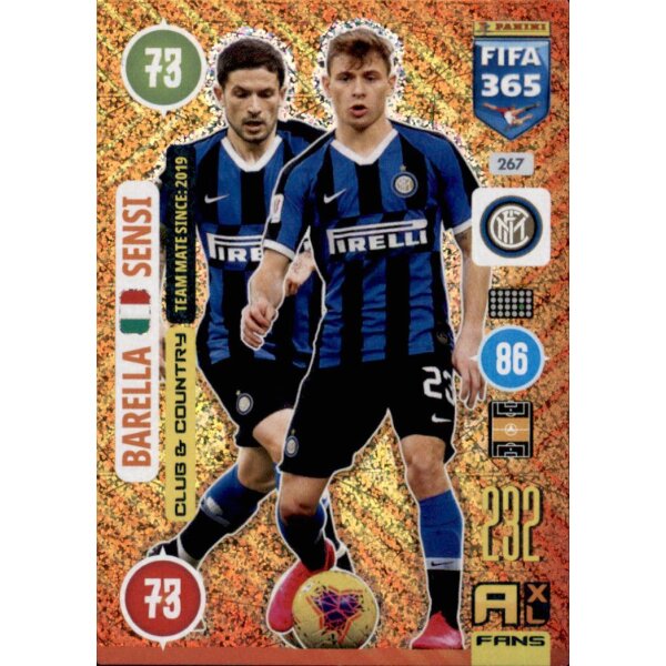Panini FIFA 365 Adrenalyn XL 2021 - 267 - Nicolo Barella / Stefano Sensi - Club & Country
