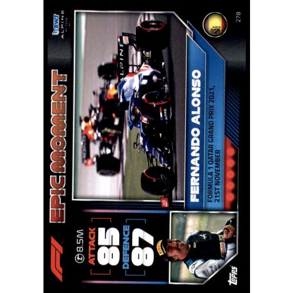 278 - Turbo Attax F1 2022 - Epische Momente - Fernando Alonso
