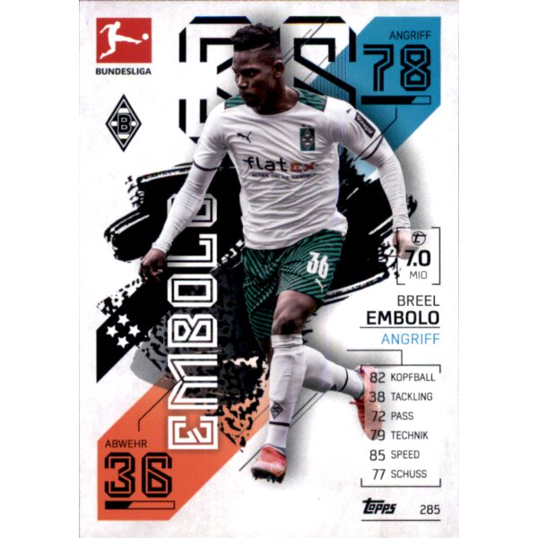 Topps Match Attax Bundesliga 2021/22 -  285 - Breel Embolo