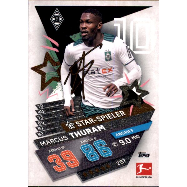 Topps Match Attax Bundesliga 2021/22 - 287 - Marcus Thuram - Star-Spieler