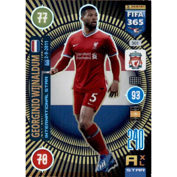 Panini FIFA 365 Adrenalyn XL 2021 - 301 - Georginio Wijnaldum - International Star