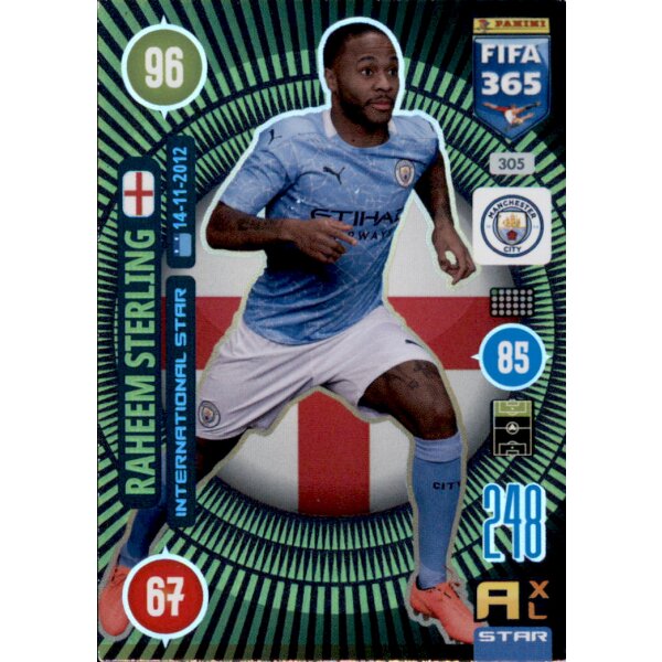 Panini FIFA 365 Adrenalyn XL 2021 - 305 - Raheem Sterling - International Star