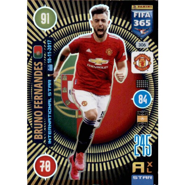Panini FIFA 365 Adrenalyn XL 2021 - 306 - Bruno Fernandes - International Star